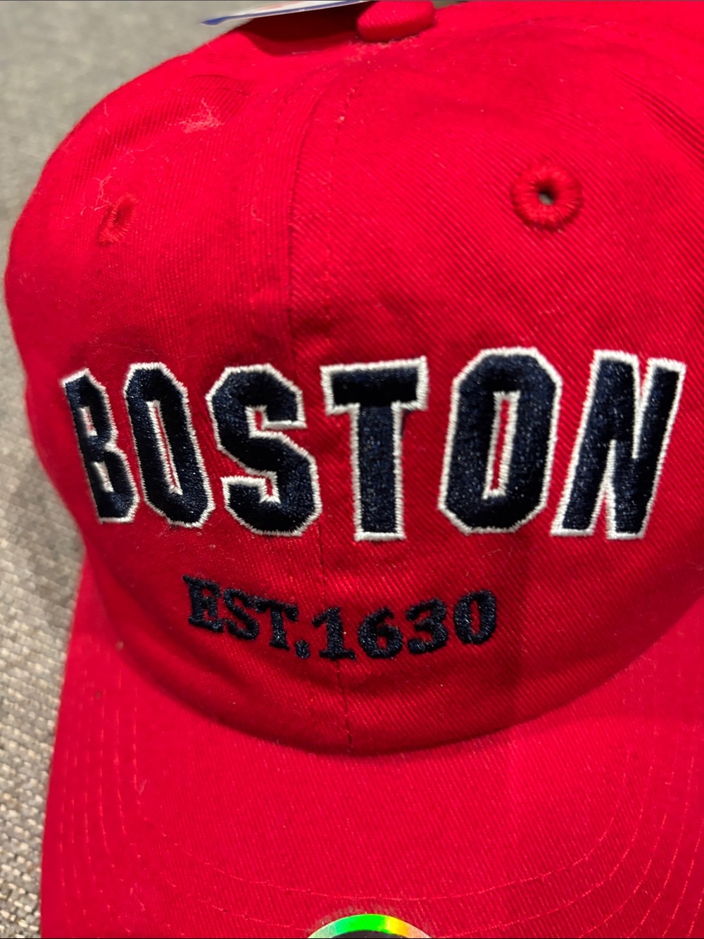 Boston Red Embroidered Baseball Cap - Picture 3 of 10